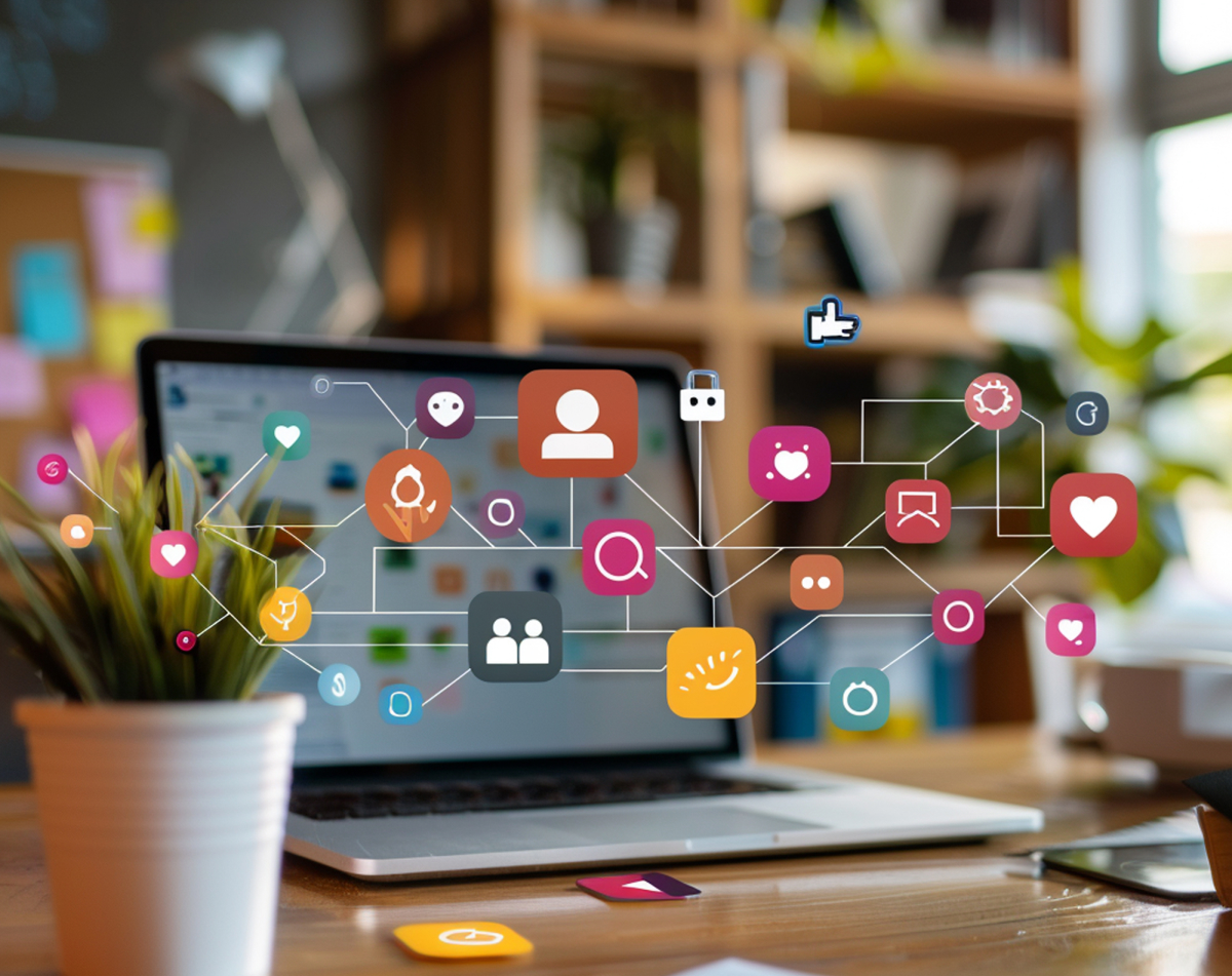 digital-marketing-workspace-with-social-media-icons